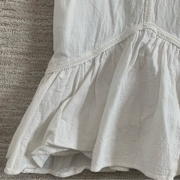 White Frill Linen Dress - Picture 5 of 8